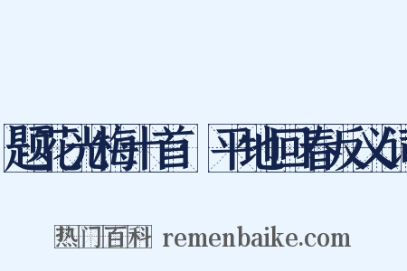 题花光梅十首·平地回春反义词是什么意思的图片